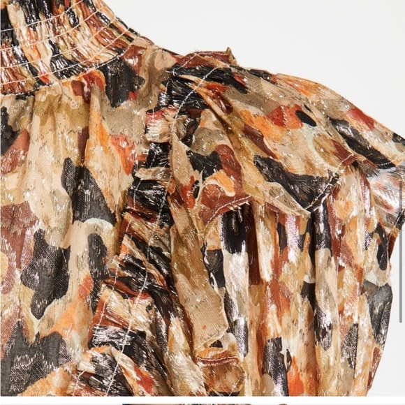 NWT Ba&sh Gilda Metallic Blouse Size 3 - Picture 3 of 9